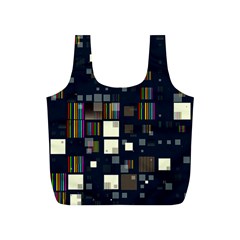 Blocks Pattern Rainbow Texture Full Print Recycle Bag (S)