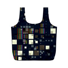 Blocks Pattern Rainbow Texture Full Print Recycle Bag (M)