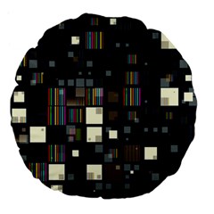 Blocks Pattern Rainbow Texture Large 18  Premium Flano Round Cushions