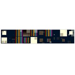 Blocks Pattern Rainbow Texture Large Flano Scarf 