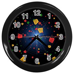 Technology Background Pattern Wall Clock (black)