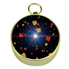 Technology Background Pattern Gold Compasses