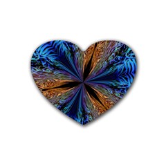 Abstract Background Kaleidoscope Rubber Coaster (heart)  by Pakrebo