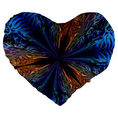 Abstract Background Kaleidoscope Large 19  Premium Flano Heart Shape Cushions by Pakrebo