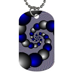 Balls Circles Fractal Silver Blue Dog Tag (two Sides) by Pakrebo