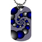 Balls Circles Fractal Silver Blue Dog Tag (Two Sides) Back