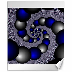 Balls Circles Fractal Silver Blue Canvas 16  X 20  by Pakrebo