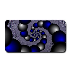 Balls Circles Fractal Silver Blue Medium Bar Mats