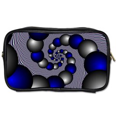 Balls Circles Fractal Silver Blue Toiletries Bag (two Sides) by Pakrebo