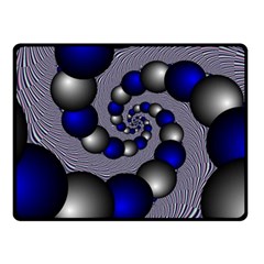 Balls Circles Fractal Silver Blue Fleece Blanket (small) by Pakrebo