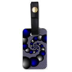 Balls Circles Fractal Silver Blue Luggage Tag (one Side) by Pakrebo