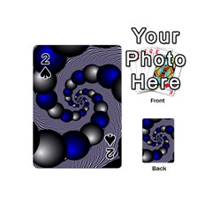 Balls Circles Fractal Silver Blue Playing Cards 54 Designs (mini) by Pakrebo