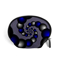 Balls Circles Fractal Silver Blue Accessory Pouch (small) by Pakrebo