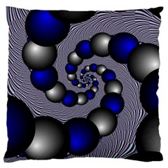 Balls Circles Fractal Silver Blue Standard Flano Cushion Case (two Sides) by Pakrebo