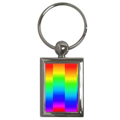 Rainbow Colour Bright Background Key Chain (rectangle) by Pakrebo