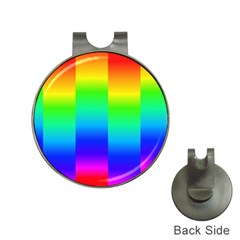 Rainbow Colour Bright Background Hat Clips With Golf Markers by Pakrebo