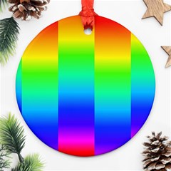 Rainbow Colour Bright Background Round Ornament (two Sides)