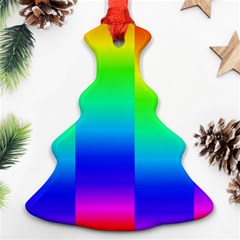 Rainbow Colour Bright Background Christmas Tree Ornament (two Sides) by Pakrebo