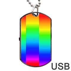 Rainbow Colour Bright Background Dog Tag Usb Flash (two Sides) by Pakrebo