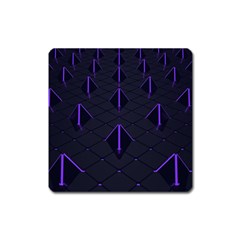 Futuristic Pyramids Perspective Square Magnet by Pakrebo