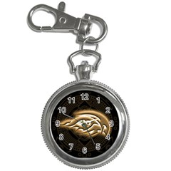 Golden Ornament Round Art Form Key Chain Watches by Pakrebo