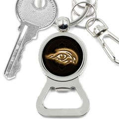 Golden Ornament Round Art Form Bottle Opener Key Chain by Pakrebo