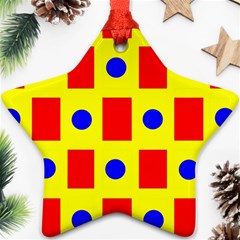 Pattern Design Backdrop Red Blue Yellow Ornament (star) by Pakrebo