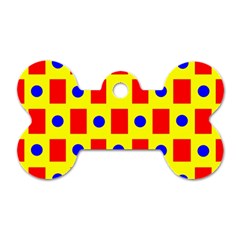 Pattern Design Backdrop Red Blue Yellow Dog Tag Bone (one Side) by Pakrebo