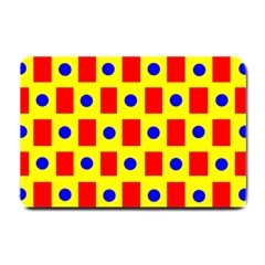 Pattern Design Backdrop Red Blue Yellow Small Doormat  by Pakrebo