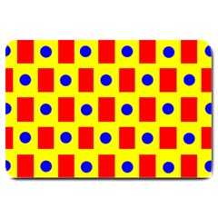 Pattern Design Backdrop Red Blue Yellow Large Doormat 