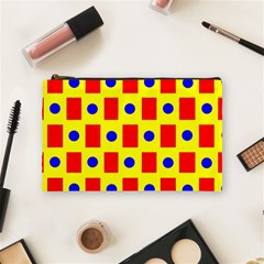 Pattern Design Backdrop Red Blue Yellow Cosmetic Bag (medium) by Pakrebo