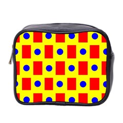 Pattern Design Backdrop Red Blue Yellow Mini Toiletries Bag (two Sides) by Pakrebo