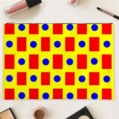 Pattern Design Backdrop Red Blue Yellow Cosmetic Bag (xxl)