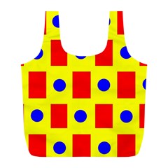 Pattern Design Backdrop Red Blue Yellow Full Print Recycle Bag (l) by Pakrebo