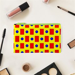 Pattern Design Backdrop Red Blue Yellow Cosmetic Bag (xs) by Pakrebo