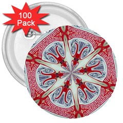 Kaleidoscope Background Bottles 3  Buttons (100 Pack)  by Pakrebo