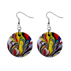 Abstract Colorful Illusion Mini Button Earrings by Pakrebo