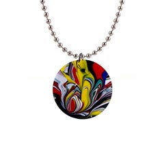 Abstract Colorful Illusion 1  Button Necklace by Pakrebo