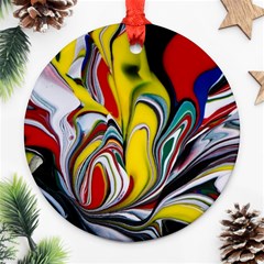 Abstract Colorful Illusion Round Ornament (two Sides) by Pakrebo