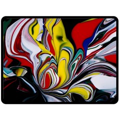 Abstract Colorful Illusion Fleece Blanket (large)  by Pakrebo