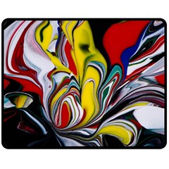 Abstract Colorful Illusion Double Sided Fleece Blanket (medium)  by Pakrebo