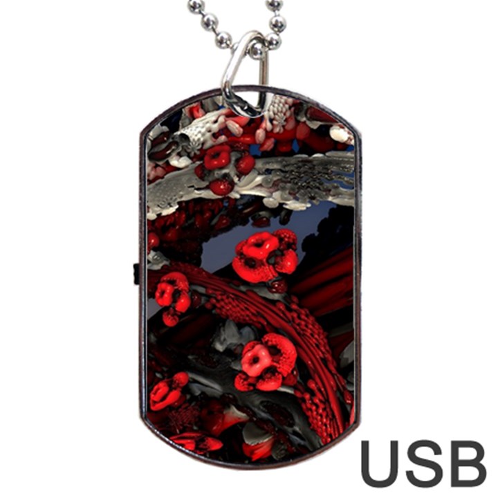 Fractal Flowers Free Illustration Dog Tag USB Flash (Two Sides)