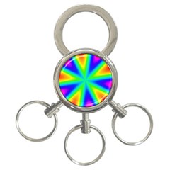 Rainbow Colour Bright Background 3-ring Key Chain by Pakrebo