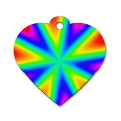 Rainbow Colour Bright Background Dog Tag Heart (two Sides) by Pakrebo