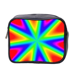 Rainbow Colour Bright Background Mini Toiletries Bag (two Sides) by Pakrebo