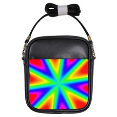 Rainbow Colour Bright Background Girls Sling Bag by Pakrebo