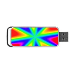 Rainbow Colour Bright Background Portable Usb Flash (two Sides) by Pakrebo