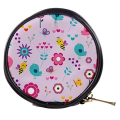 Birds Floral Flowers Retro Spring Mini Makeup Bag