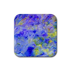 Abstract Blue Rubber Coaster (square)  by Pakrebo