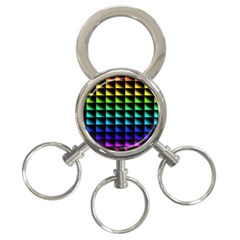 Rainbow Colour Bright Background 3-ring Key Chain by Pakrebo